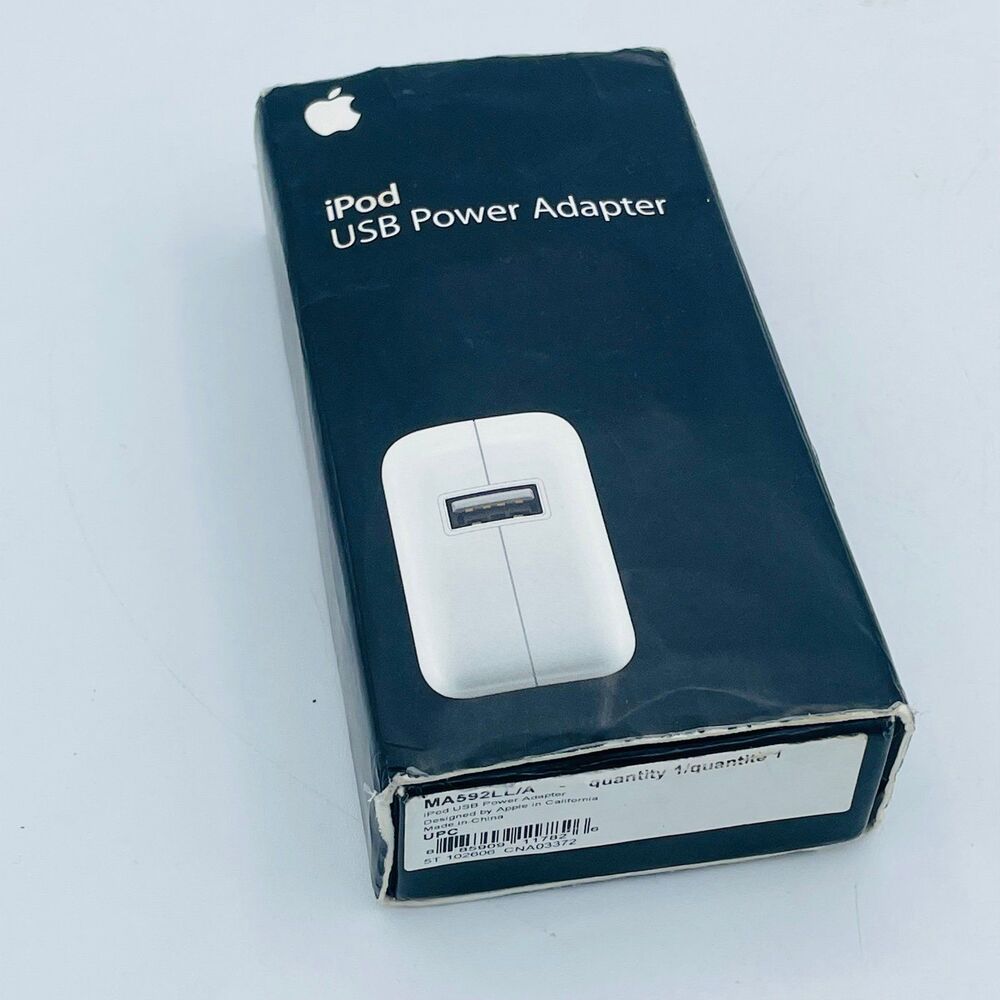 Apple iPod USB Power Adapter Brick & Cord in Box MA592LL/A